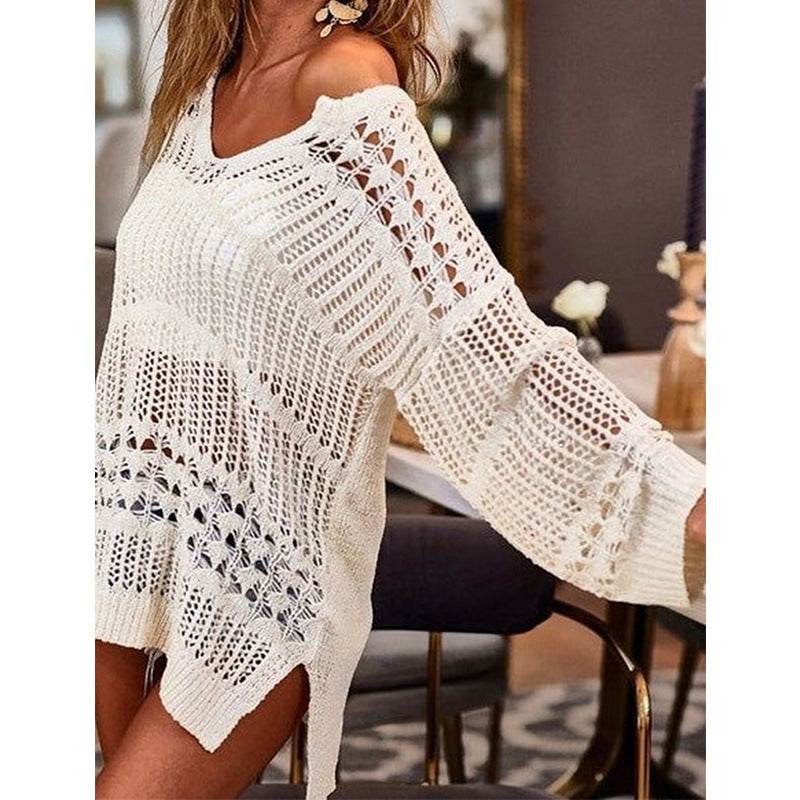New Knitted Holiday Sun Protection Shirt Bikini Swimsuit Outwear - Millivan supplies