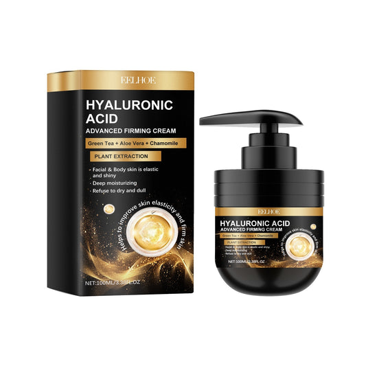 Hyaluronic Acid Advanced Firming Cream packaging with pump bottle on a white background