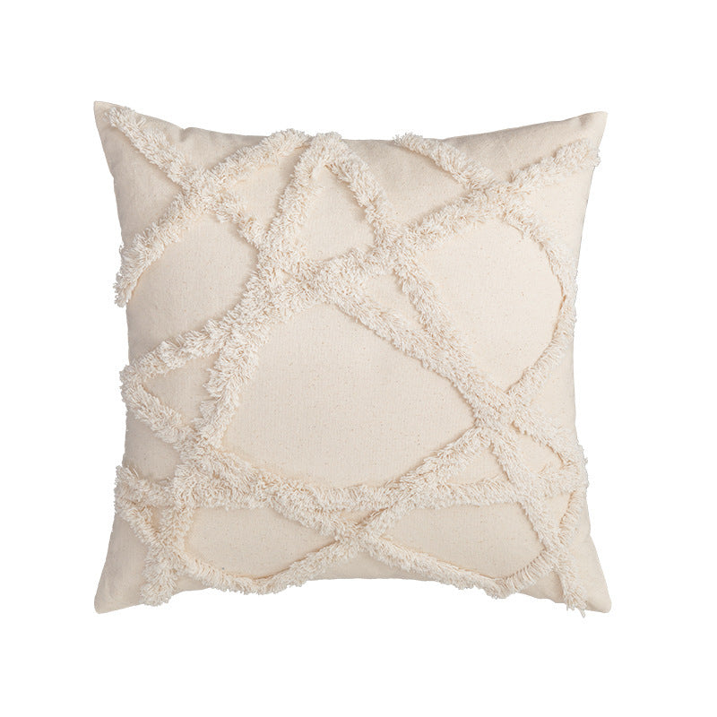 Home Fashion Bohemian Cotton Tufted Embroidery Pillowcase