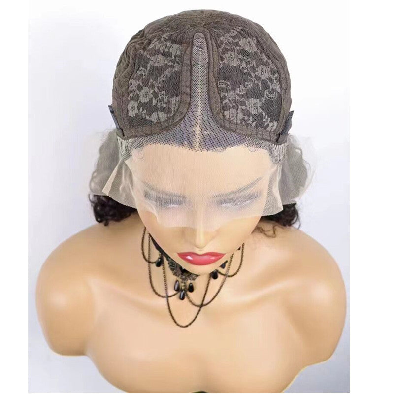 Women's Kinky Curly Short Bob Lace Front Wig - Natural Color Human Hair Multiple Lengths