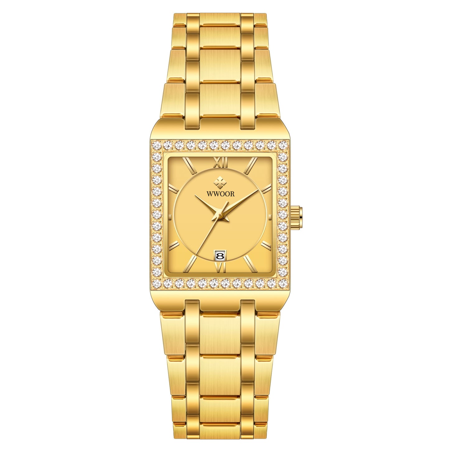 Diamond Square Steel Watch - Waterproof Love Belt