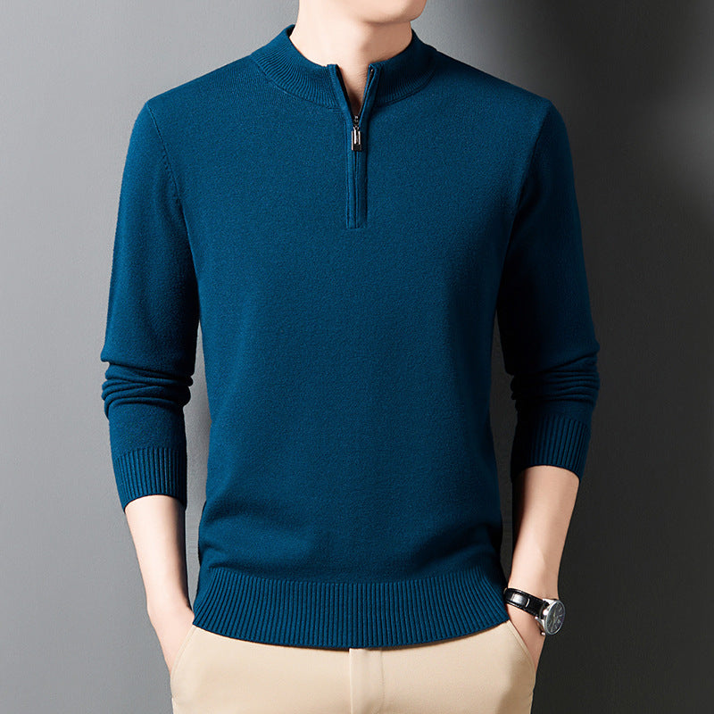 Men's Wool Knit Sweater - Adult Business Casual Pullover