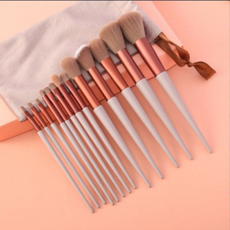 13Pcs Makeup Brush Set Make Up Concealer Brush Blush Powder Brush Eye Shadow Highlighter Foundation Brush Cosmetic Beauty Tools - 17cm