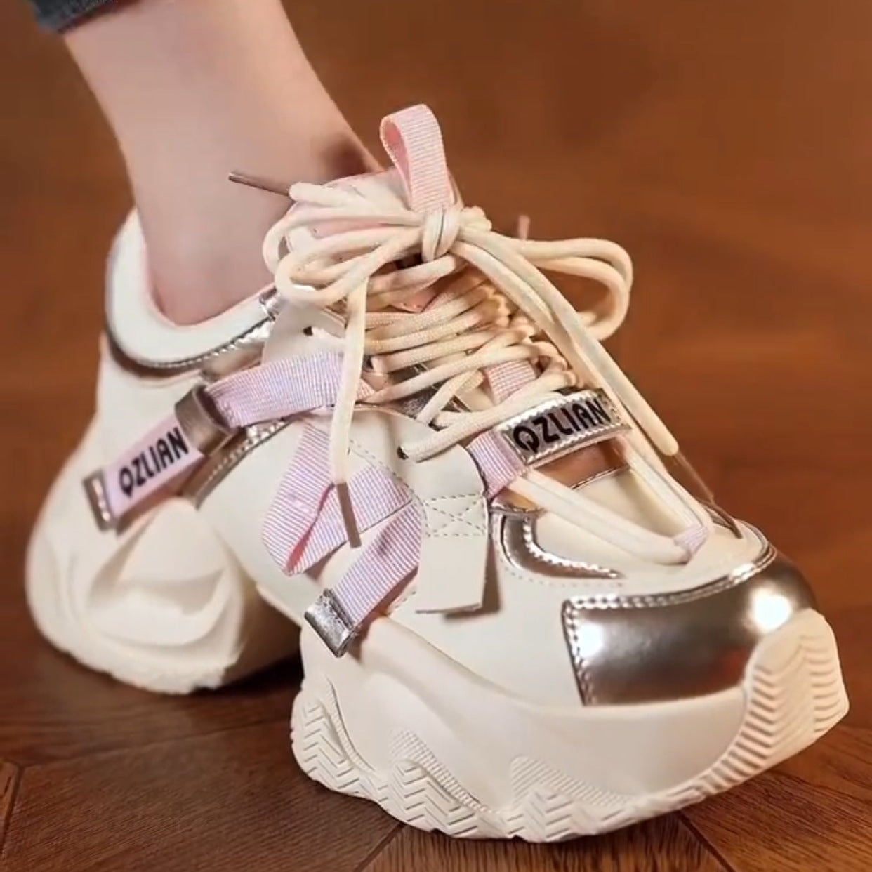 Women's Fashion Platform Shoes - Casual Exercise Sneakers with Height Boost