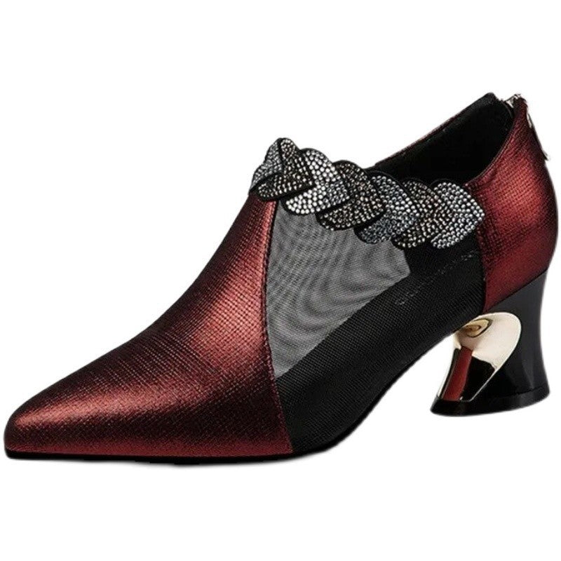 Hollow Mesh Pointed Toe Shoes Women