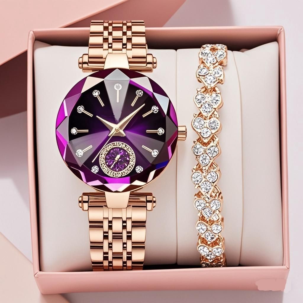 Women's Casual Diamond Quartz Watch - Simple Elegance