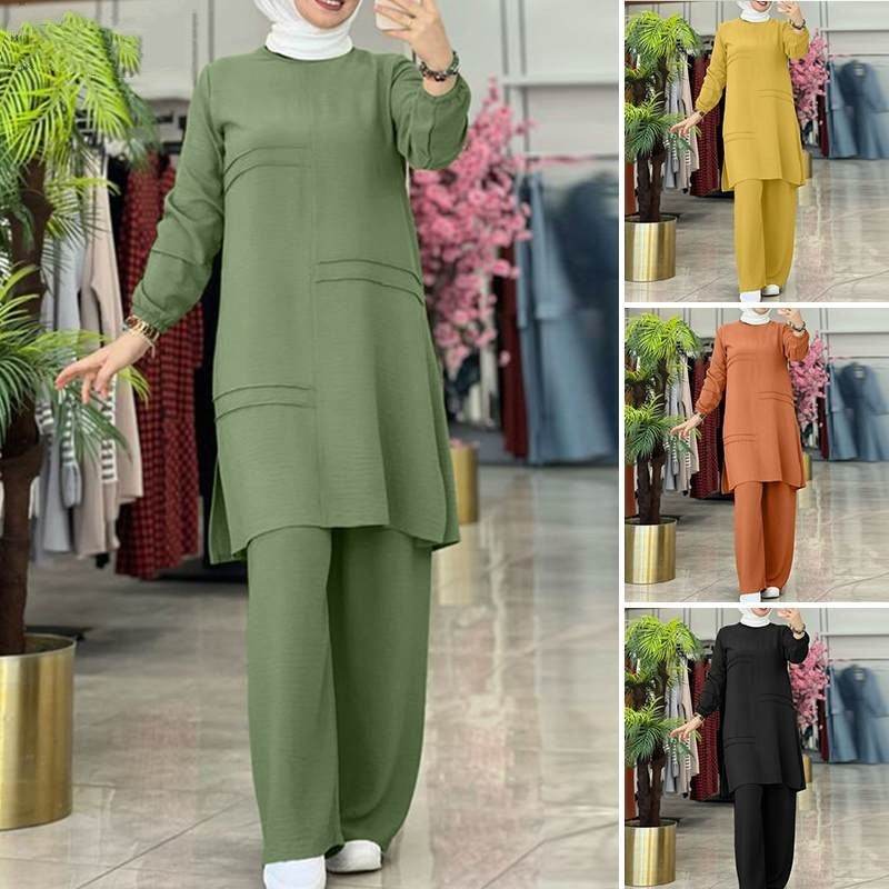 Muslim Women's Wear Solid Color Two-piece Set - Millivan supplies