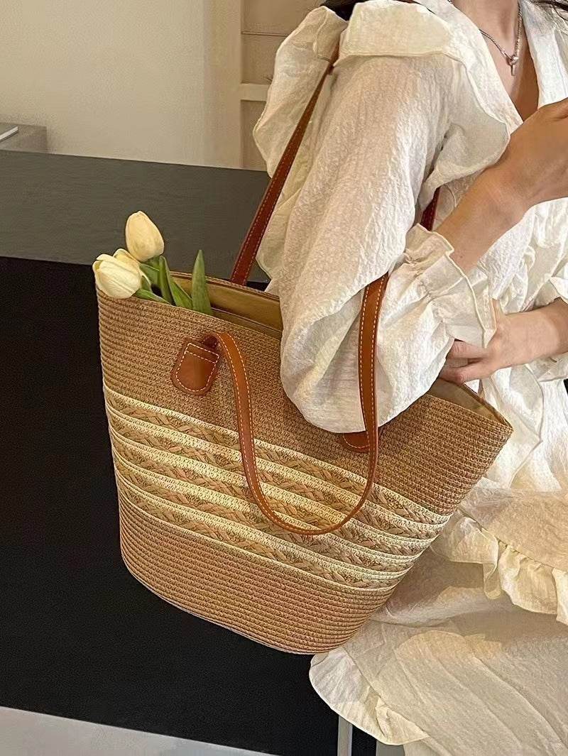 South Korea Vacation Style Raffia Woven Bag Large Capacity Totes - Millivan supplies