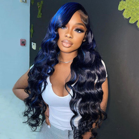 Women's Highlight Body Wave Human Hair Lace Front Wig - Real Hair Multiple Styles