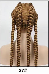 Front Lace Synthetic Fiber Four Braid Wig - Natural Looking Hair