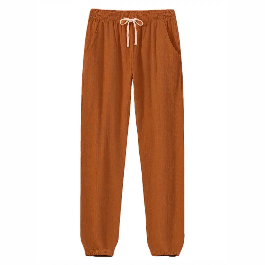 Men's Outdoor Sports Pants - Adult Slim-Fitting Ankle-Tied Athletic Pants
