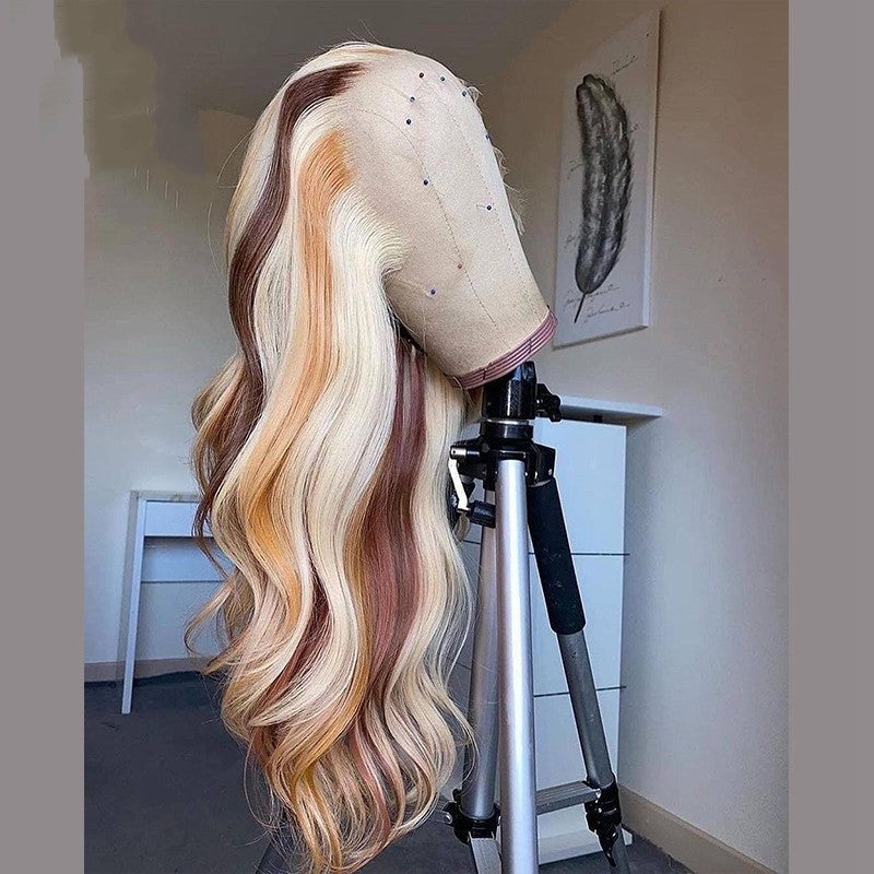 Women's Brown Blonde Colored Human Hair Wig - Beauty Pre-Plucked Lace Multiple Lengths