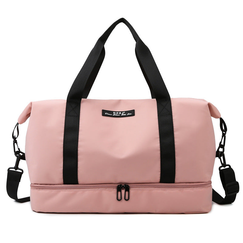 Large Capacity Waterproof Travel Duffle Bag - Women's Sports Gym Fitness Weekender with Shoe Compartment