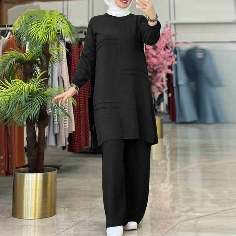 Muslim Women's Wear Solid Color Two-piece Set - Millivan supplies