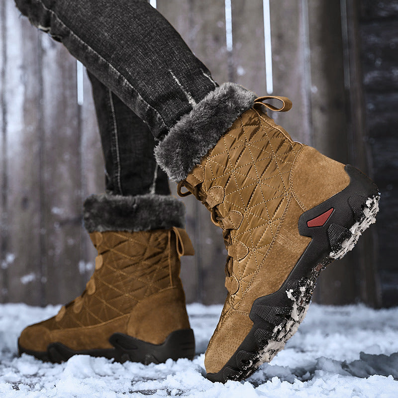 Men's Casual Fashion Platform Snow Boots - Brown Color Multiple Sizes