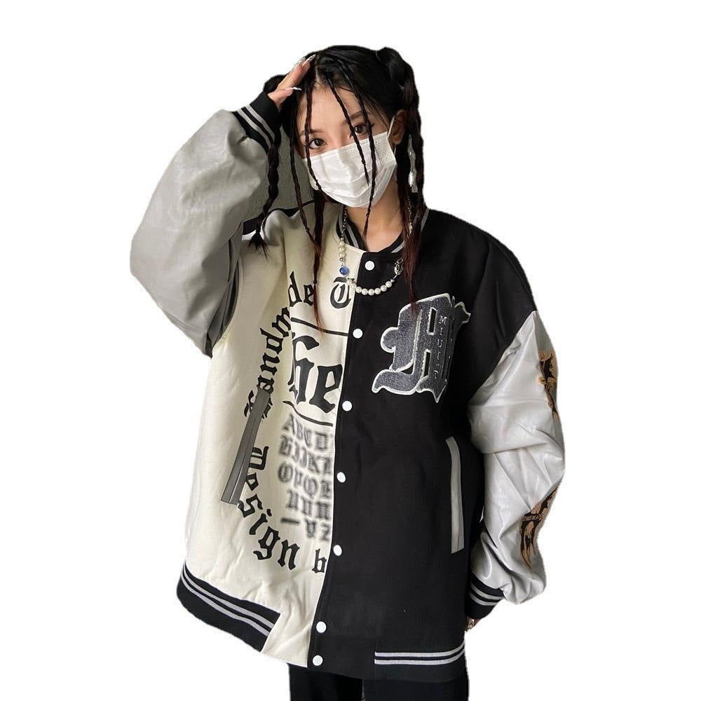 Niche Vintage Stitching Baseball Uniform Hip-hop Jacket