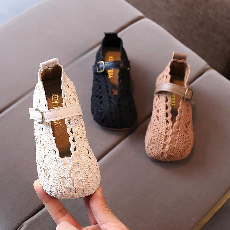 Girls Princess Shoes - Soft Sole Breathable Woven Toddler Sandals