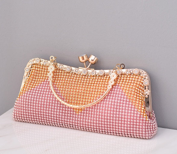 Women's European American Fashion Crossbody Handbag - Gold Color