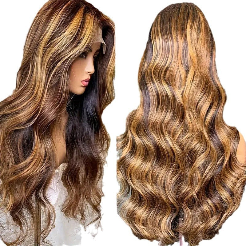Women's Piano Color Long Curly Hair Wig - Front Lace Full Head Wig