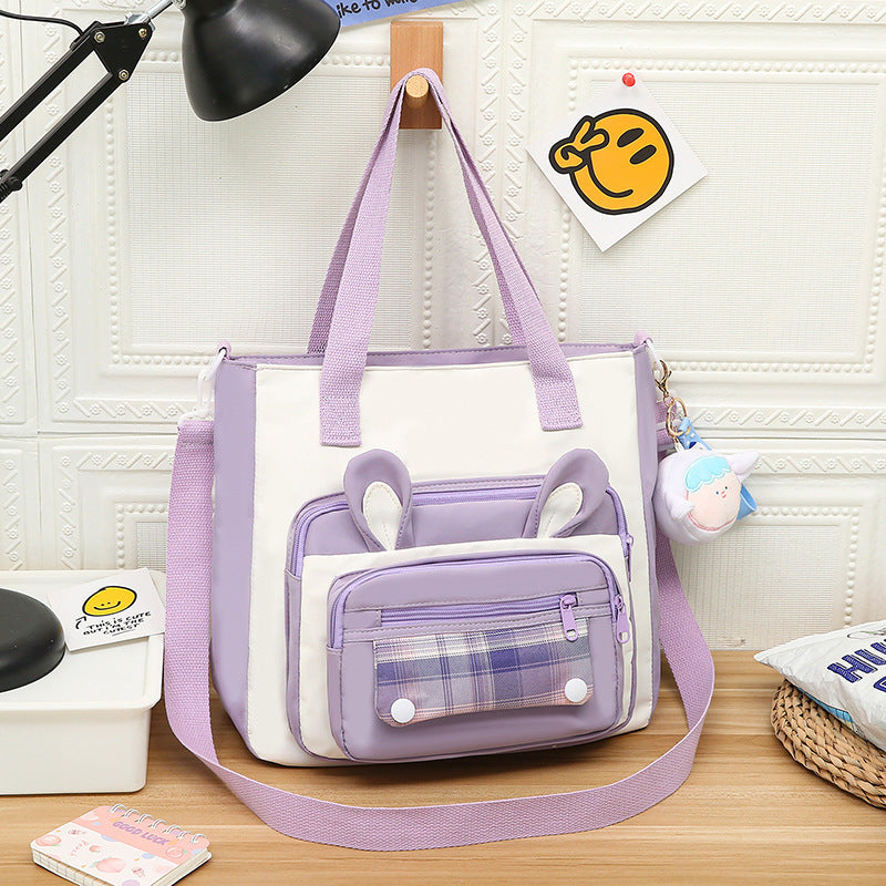 Waterproof Large Capacity Cartoon Handheld Canvas Crossbody Bag