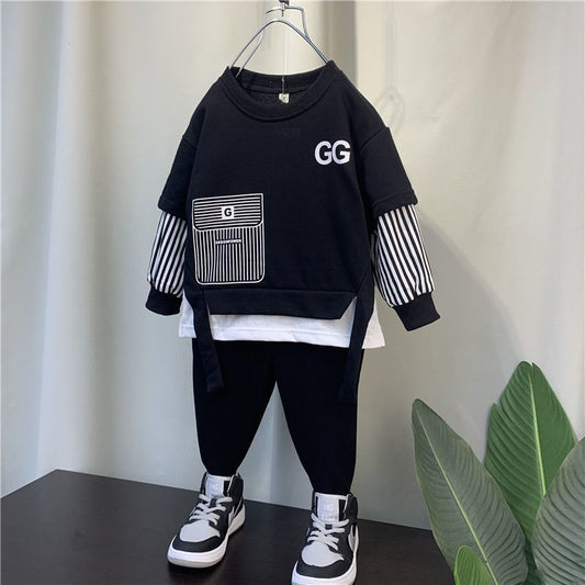 Children's Fashion Sweater Pants Suit - Korean Style Autumn Outfit for Boys & Girls