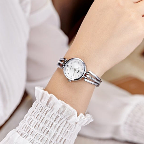 Round Rhinestone Women's Watch - Steel Band Fashion