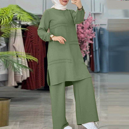 Muslim Women's Wear Solid Color Two-piece Set - Millivan supplies