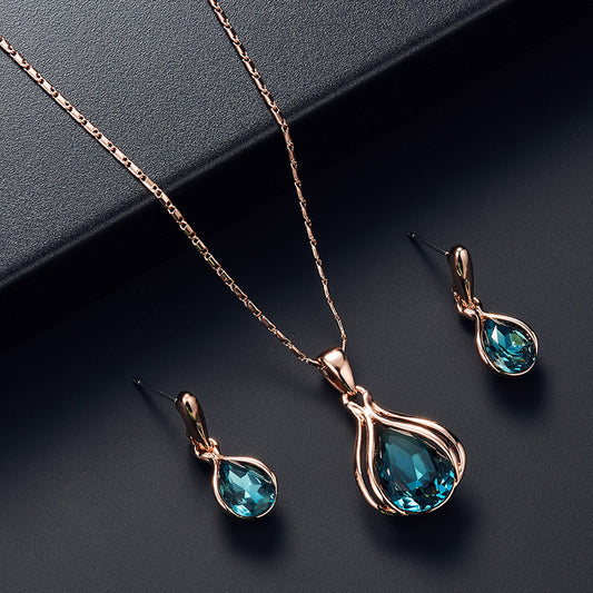 Women's Drop Necklace And Earrings Set