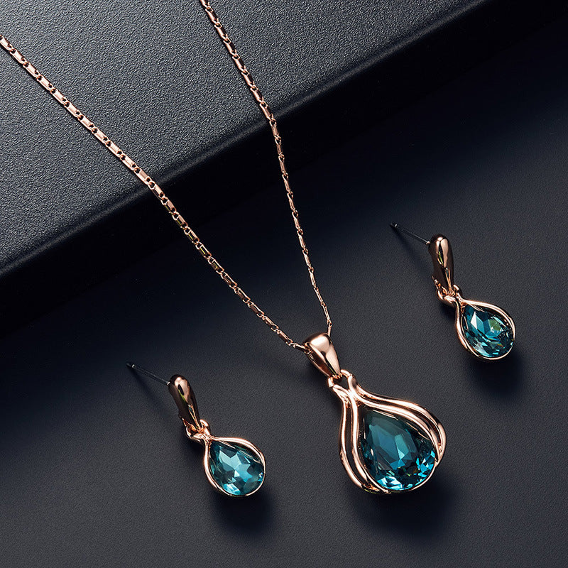 Women's Drop Necklace And Earrings Set