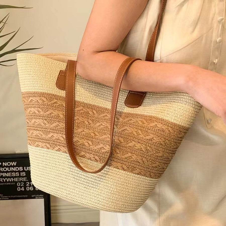 South Korea Vacation Style Raffia Woven Bag Large Capacity Totes - Millivan supplies