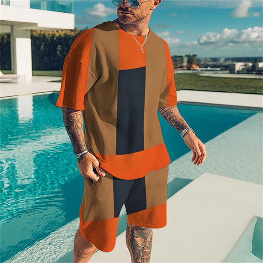 Men's 3D Printed Sports Fitness Suit - Adult Leisure Athletic Wear
