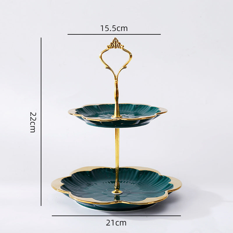 Ceramic Fruit Plate Home Living Room Light Luxury Creative Multi-layer Dessert Fruit Plate - Nordic Style