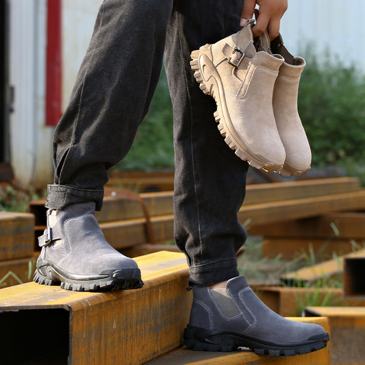 Cowhide Safety Shoes Work Boots - Industrial Steel Toe Protection Footwear