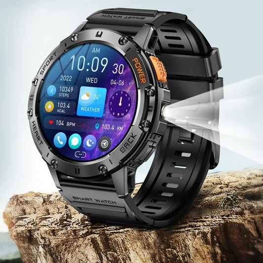Men's Round Screen Health Monitor Watch - AMOLED