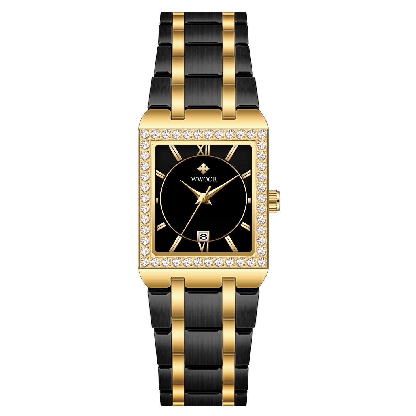 Diamond Square Steel Watch - Waterproof Love Belt
