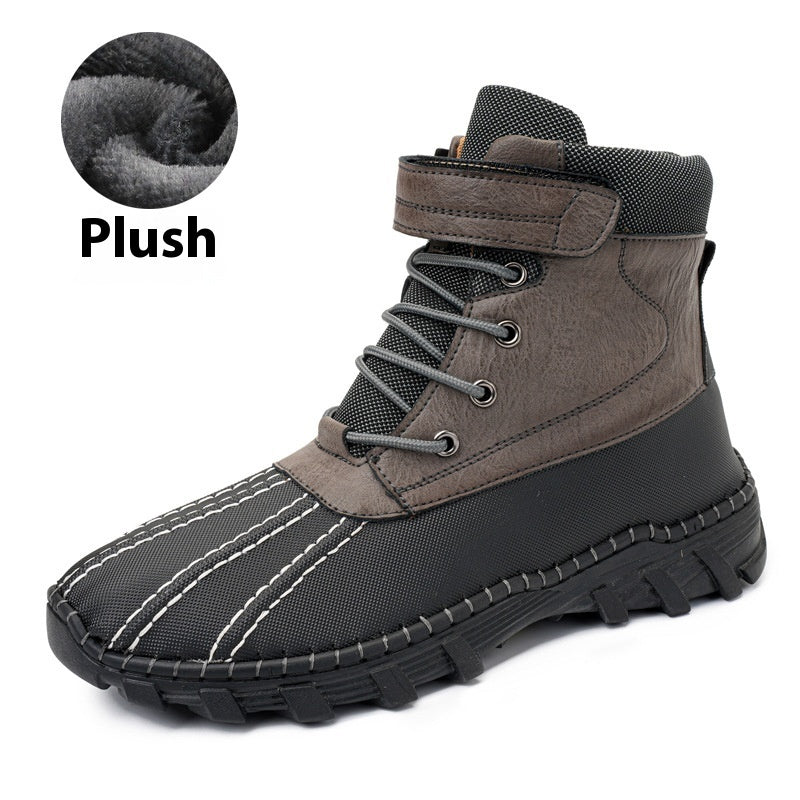 Unisex Winter Snow Boots - Adult Fleece Lace-up Waterproof Work Boots