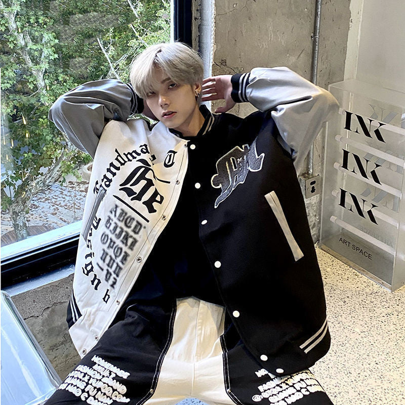 Niche Vintage Stitching Baseball Uniform Hip-hop Jacket