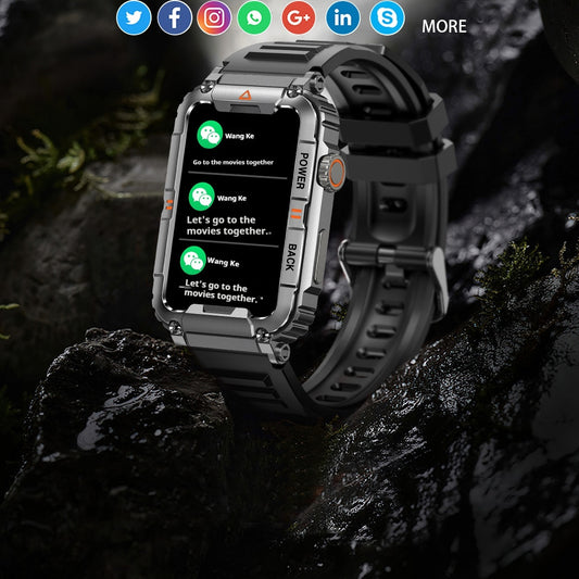 KR88 Bluetooth Smartwatch - Voice Assistant Health Monitor