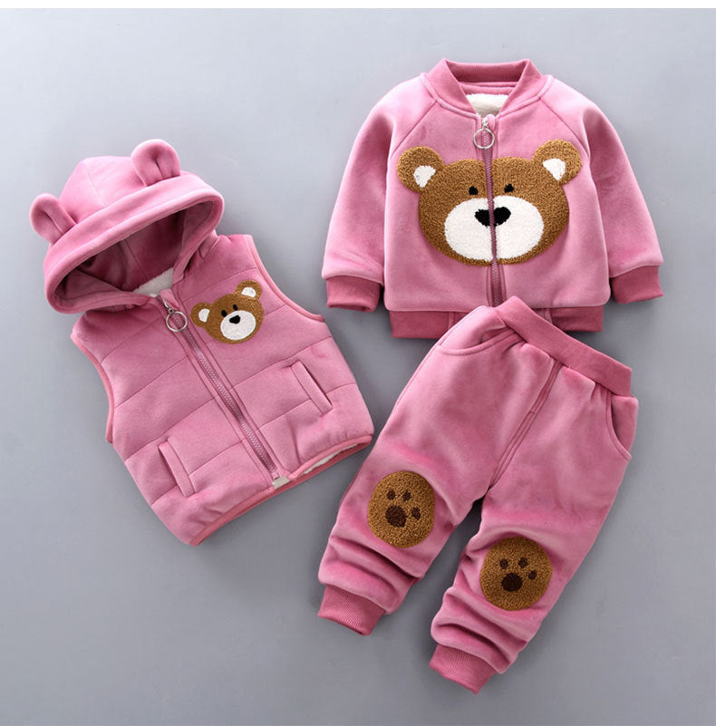 Adorable Baby Three-Piece Set - Cozy Top, Pants & Vest Outfit