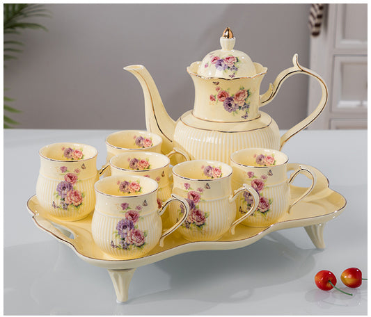 Water Set Ceramic Ware Household Light Luxury - Nordic Style Glacier Pattern with PP Components
