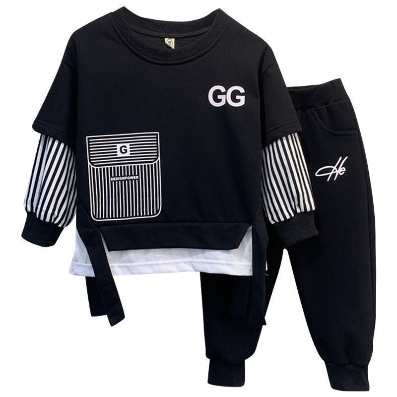 Children's Fashion Sweater Pants Suit - Korean Style Autumn Outfit for Boys & Girls