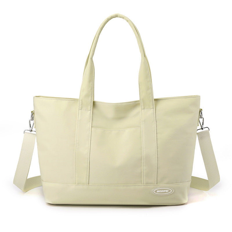 Large Capacity Korean Style Tote Bag - Trendy Solid Color Casual Shoulder Handbag for Women