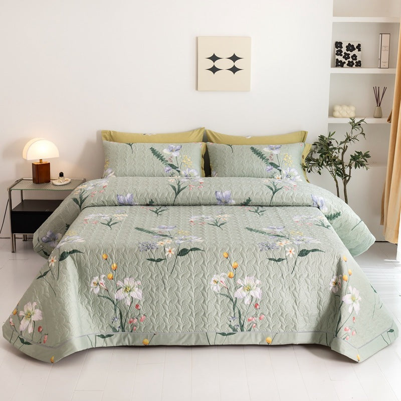 Cotton Bed Comforter Quilted Bed Cover Three-piece Cotton