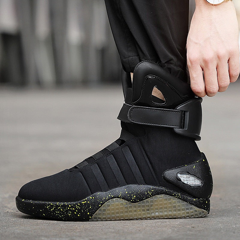 Basketball Shoes Men's  Breathable Four Seasons Luminous Shoes Rechargeable Fashion Trend Light Shoes