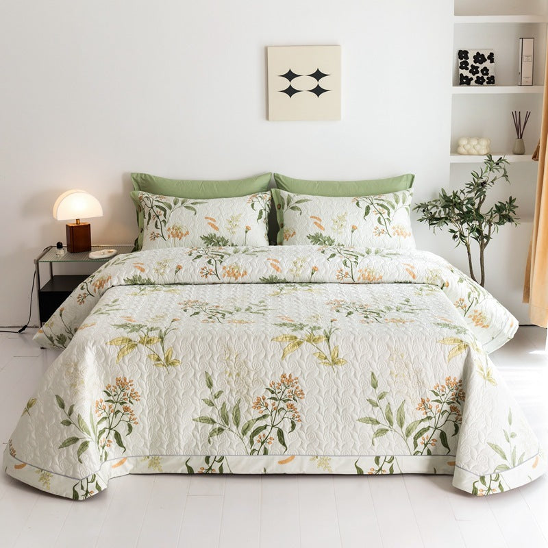 Cotton Bed Comforter Quilted Bed Cover Three-piece Cotton