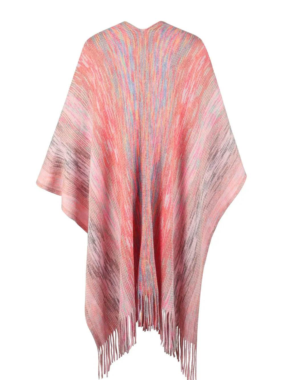 Heathered Fringe Hem Poncho - Millivan supplies
