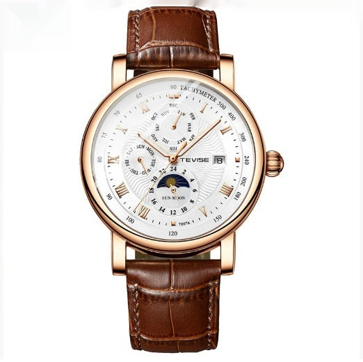 Men's Thin Calendar Mechanical Watch - Large Dial