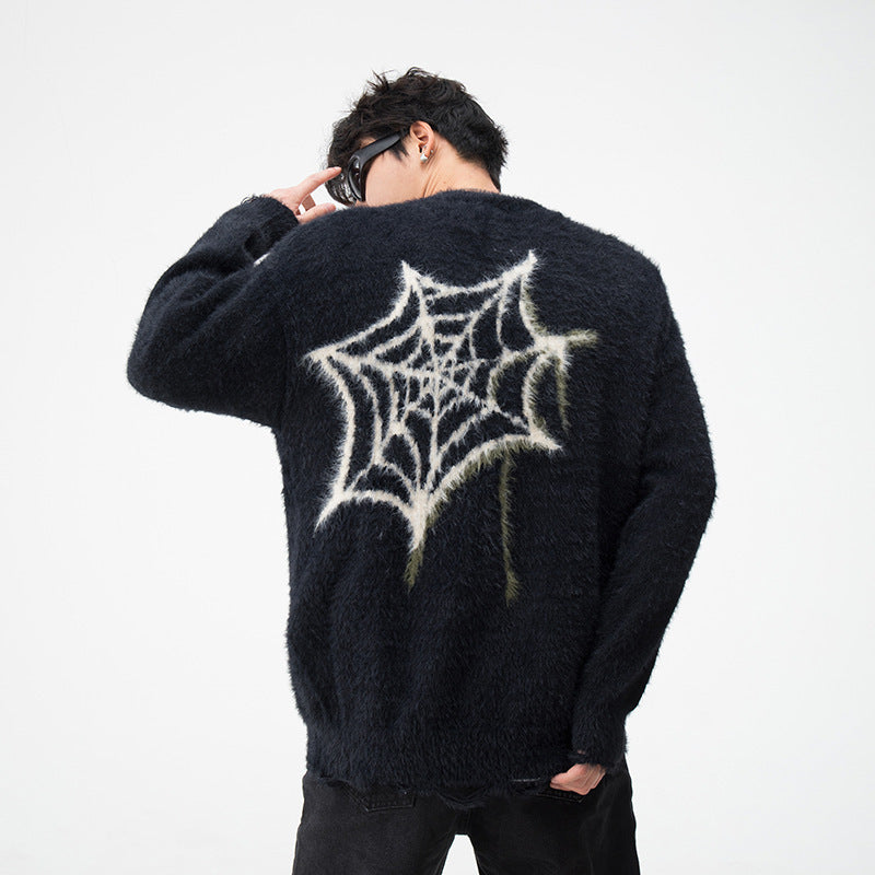 American Hiphop Spider Brocade Sweater Men And Women
