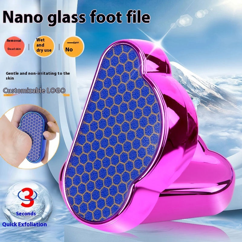 Frosted Foot File Nano Glass Peeling Foot Grinder - Cloud & Pointed Mango Glass ABS 10 Colors