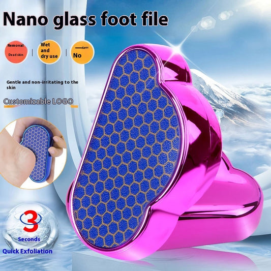Frosted Foot File Nano Glass Peeling Foot Grinder - Cloud & Pointed Mango Glass ABS 10 Colors